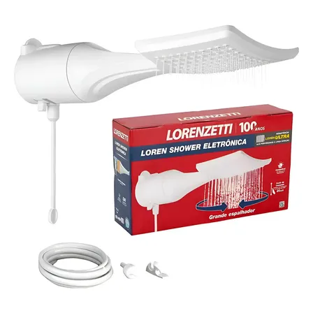 Chuveiro Loren Shower eletronico Ultra Branco 7500W 220V lorenzetti