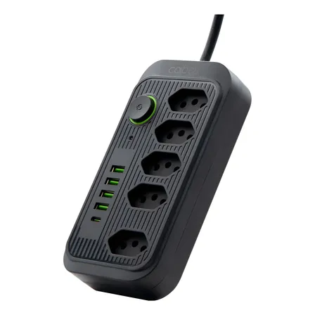 Extensão Coibeu Wkc-541 10 Tomadas 2m 4 Usb Bivolt