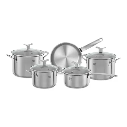 Electrolux Jogo de Panelas em Inox com 5 Peças Design com Fundo Triplo