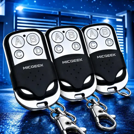 Kit 3 Controle Remoto Universal 4 Botões Para Portão Eletrônico Automatico Alarme Cerca Elétrica 433mhz Micgeek