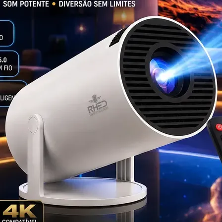Projetor Smart Portátil Full Hd 4k Android 11 Wi-fi Bluetooth Mini Projetor Home Theater Cinema Em Casa Imagem Nítida Som Potente Compatível Com Diversos Dispositivos Branco 127/220