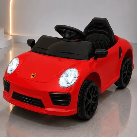 Carrinho Elétrico Infantil Porsche 12V Bang Toys Vermelho Controle Remoto
